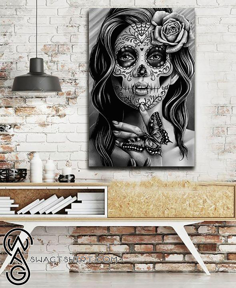 Sugar skull lady day of the dead poster