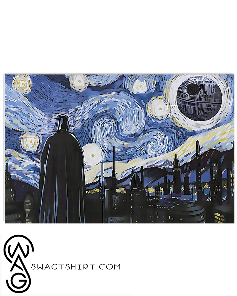 Vincent van gogh the starry night darth vader and death star poster