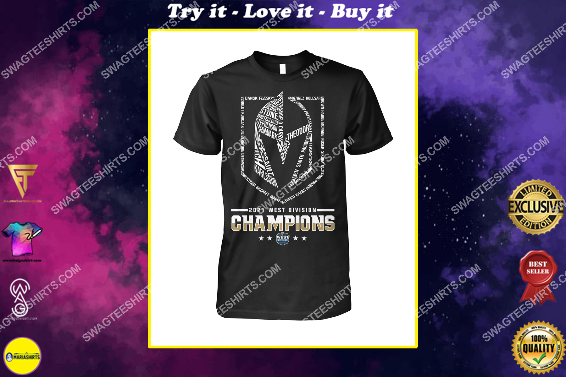 2021 west division champions vegas golden knights shirt