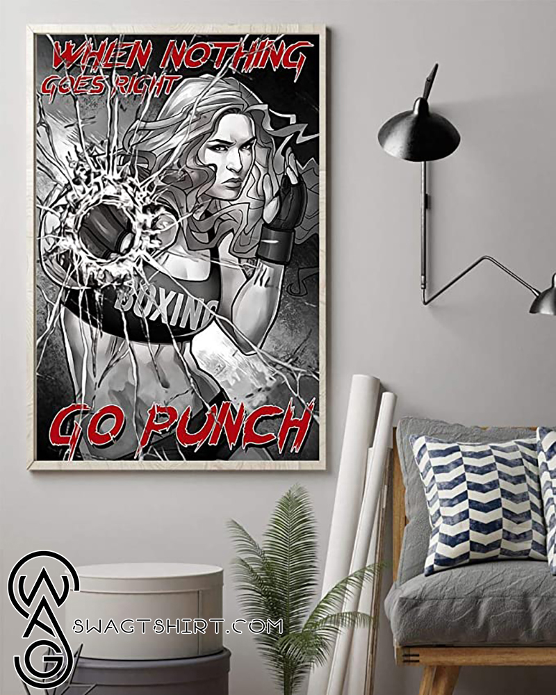 When nothing goes right go punch boxing girl poster