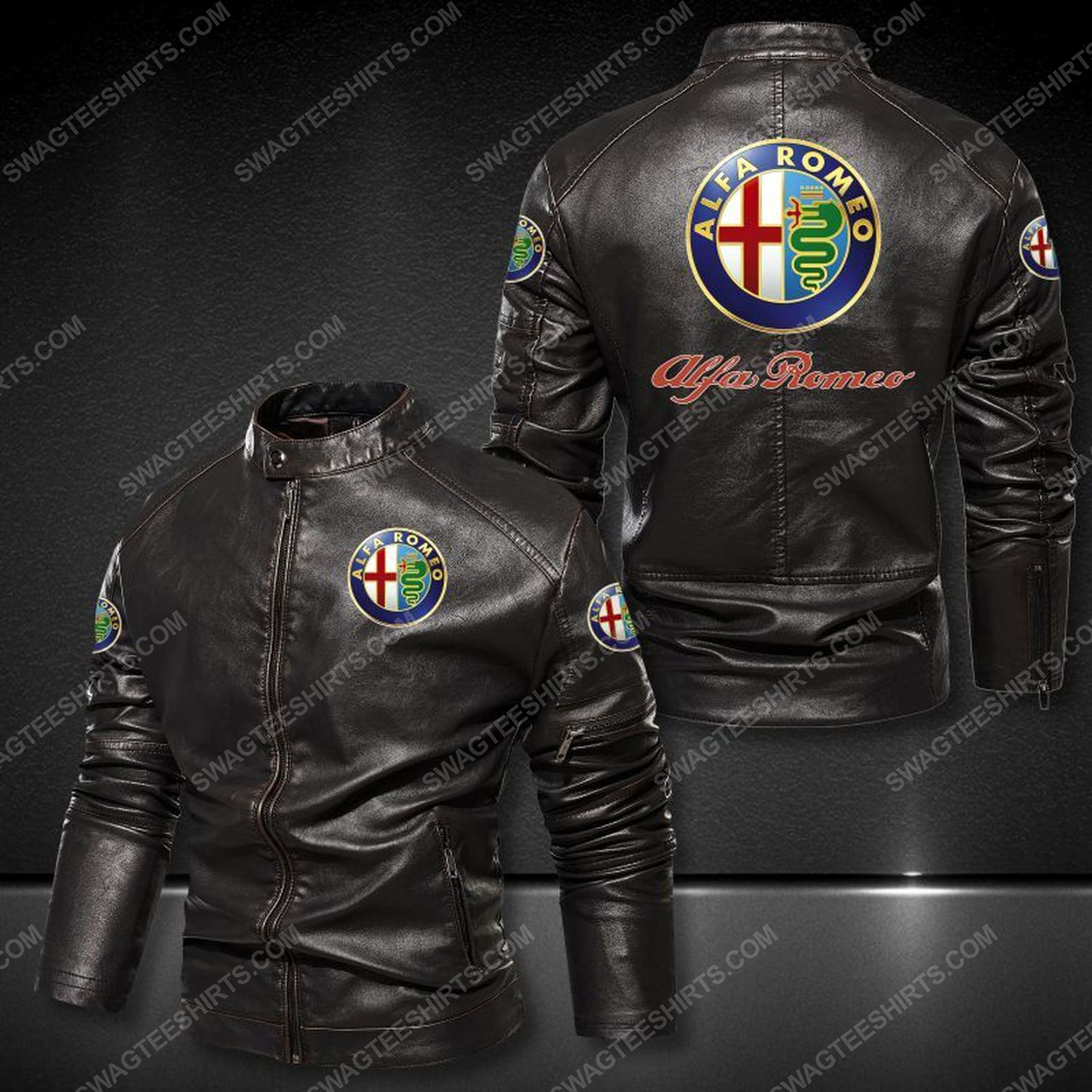 Alfa romeo automobiles sports car leather jacket 1 - Copy