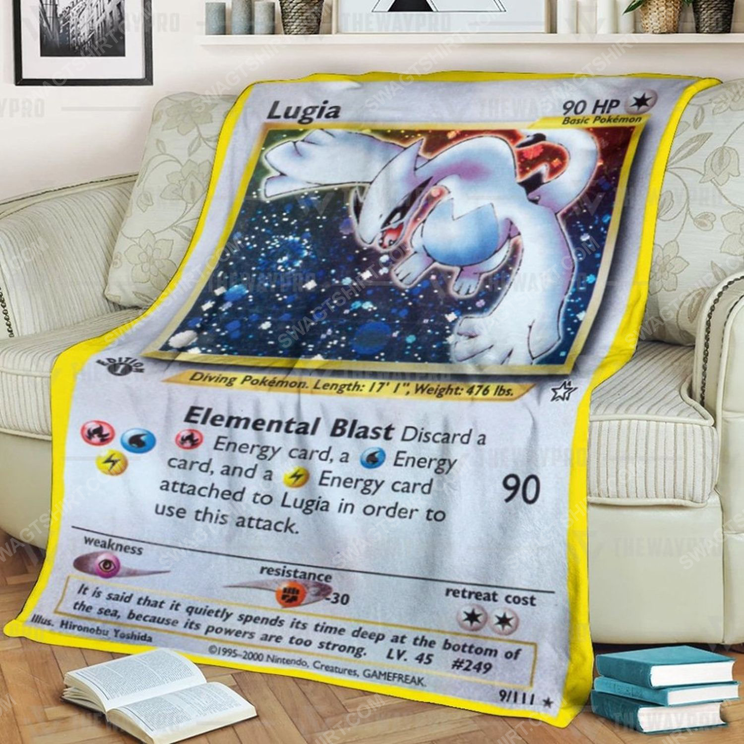 Anime pokemon lugia full print soft blanket