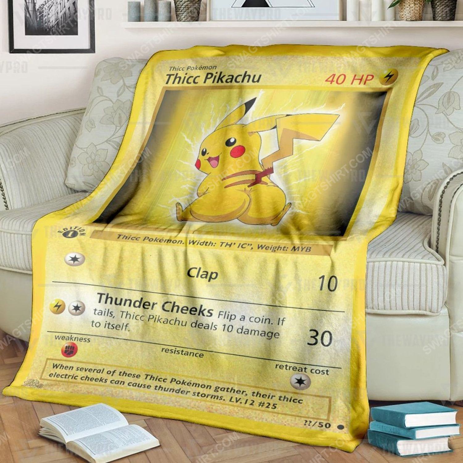 Anime pokemon pikachu full print soft blanket