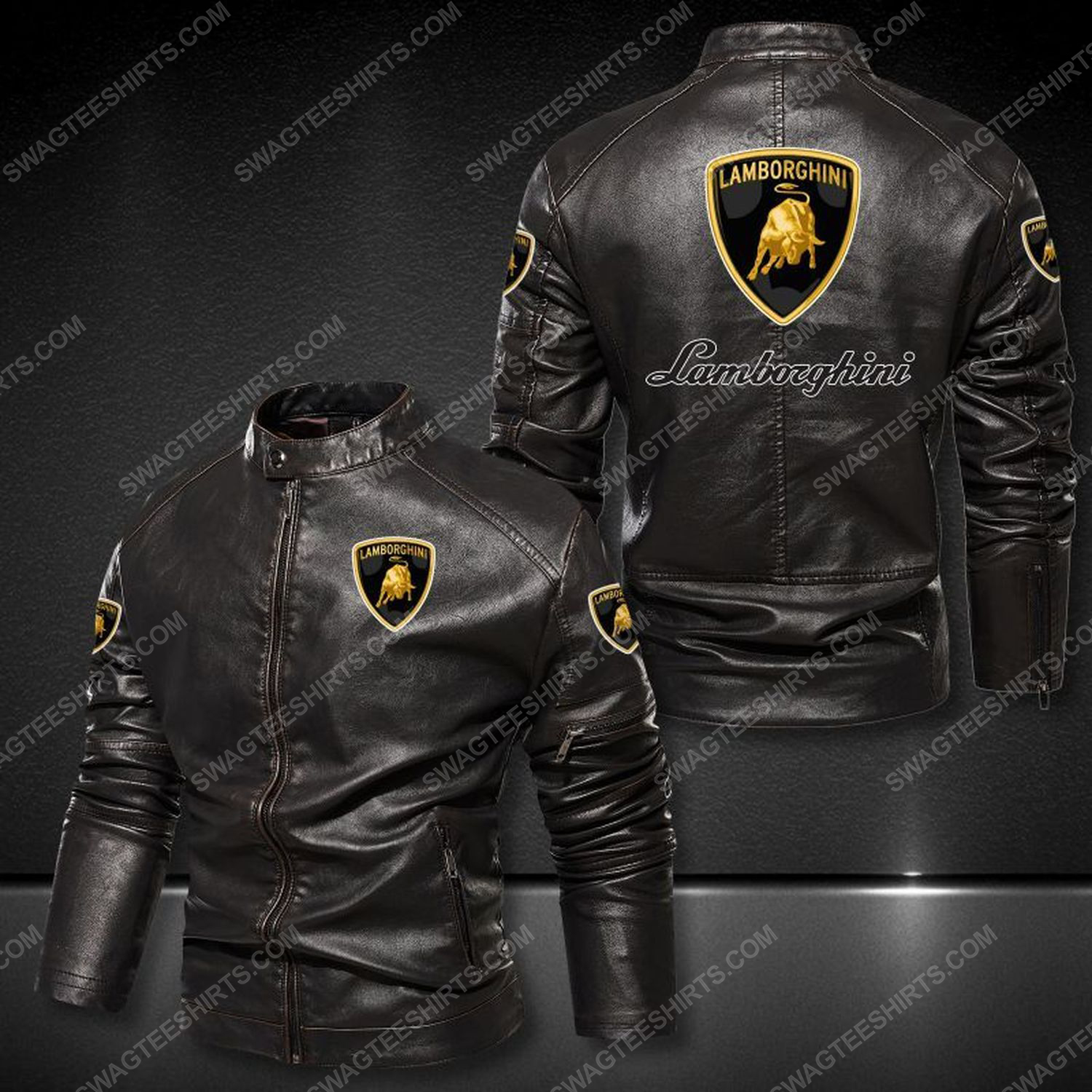 Automobili lamborghini sports car leather jacket 1 - Copy
