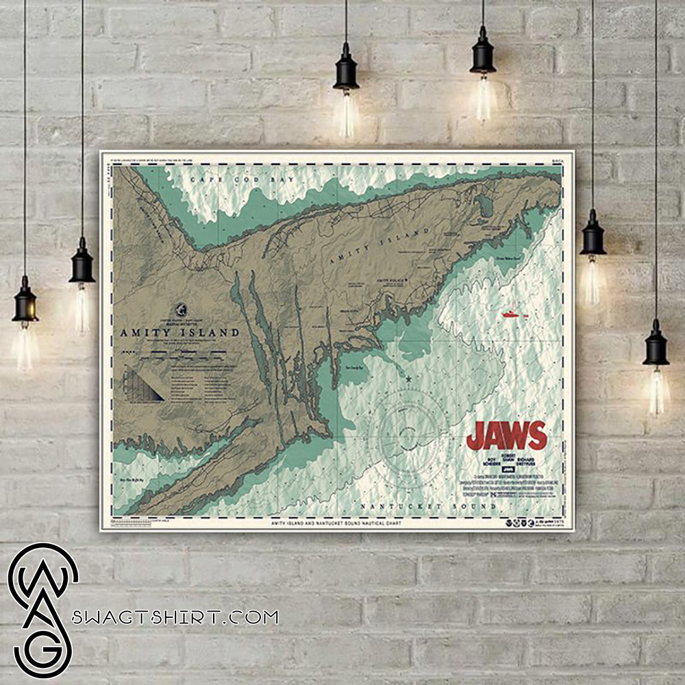 Jaws amity island map unframed poster
