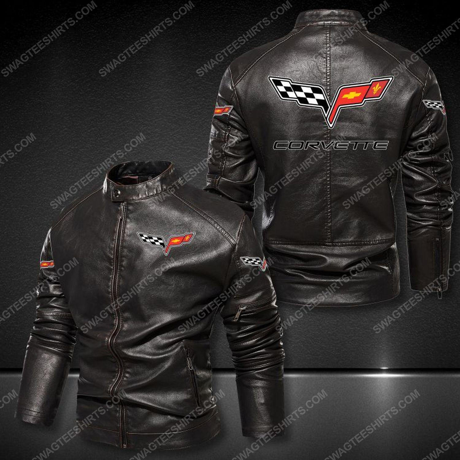 Chevrolet corvette sports car leather jacket 1 - Copy