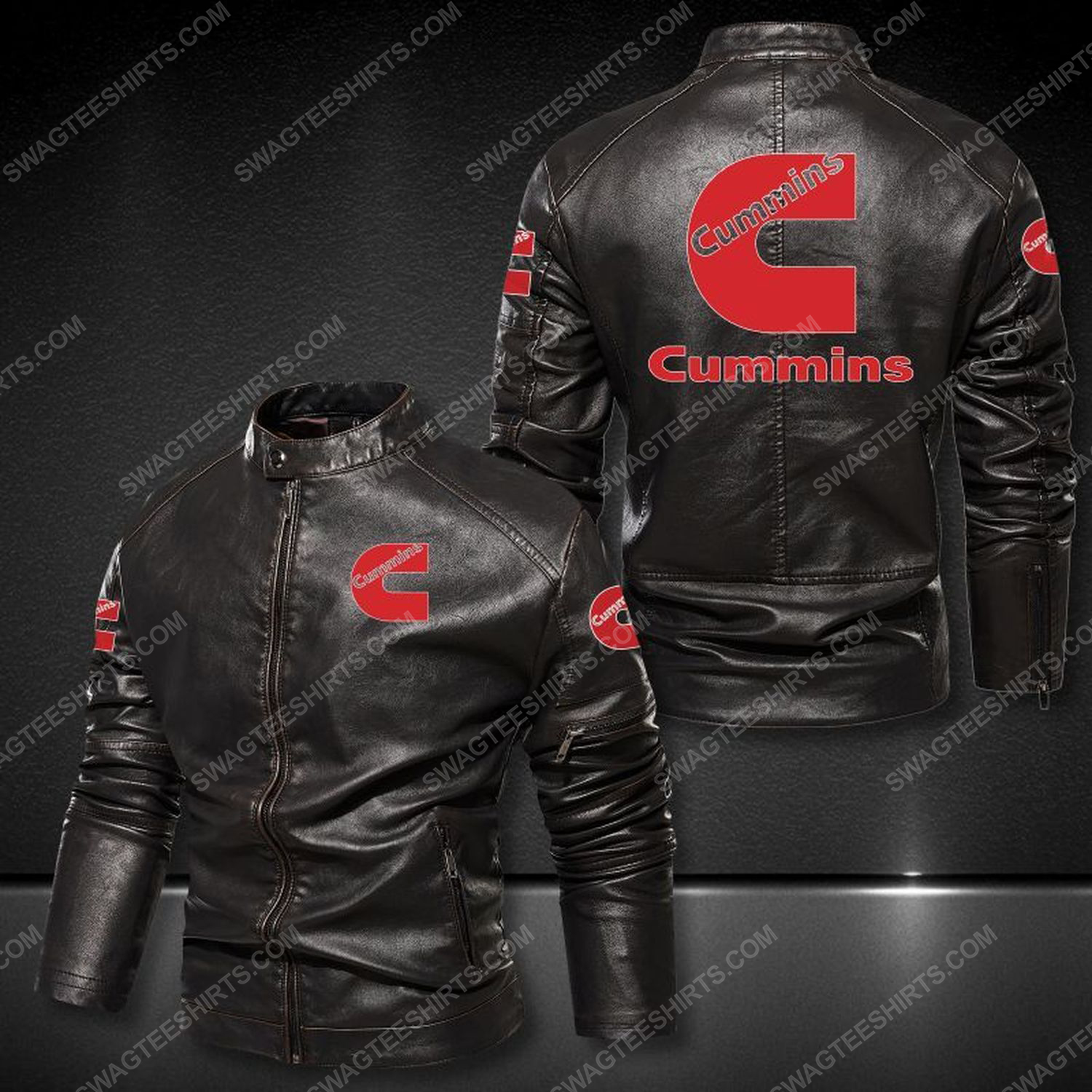 Cummins race engines sport leather jacket 1 - Copy