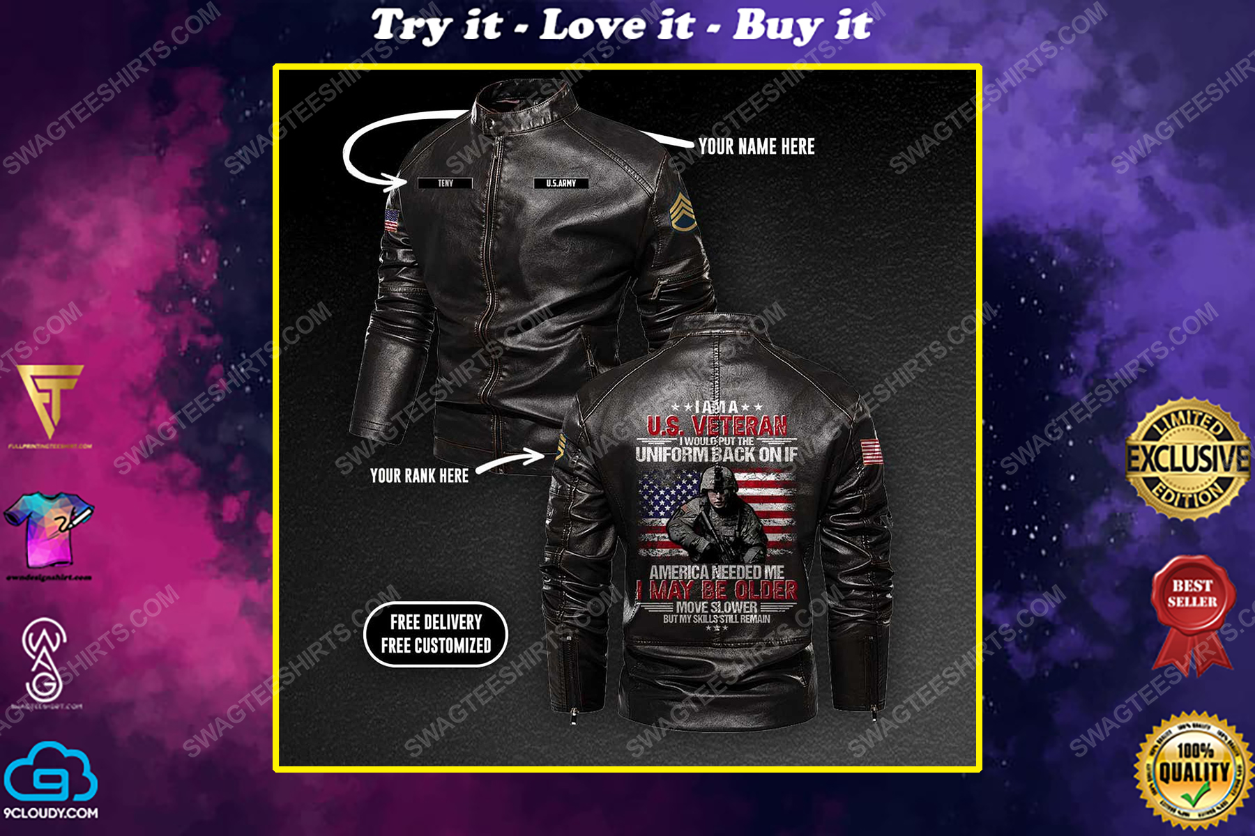 Custom i am a us veteran i would put the uniform back on moto leather jacket