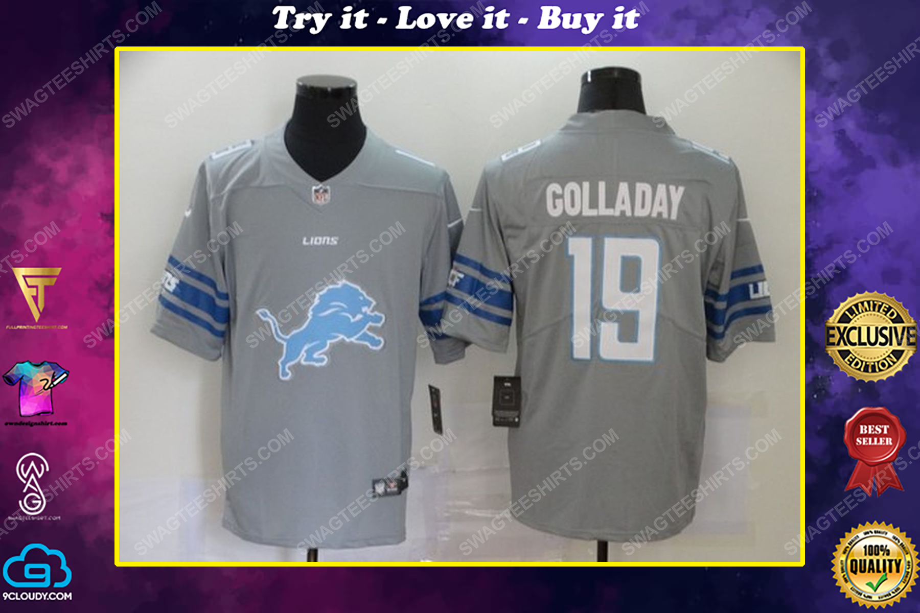 Custom name the detroit lions nfl football jersey