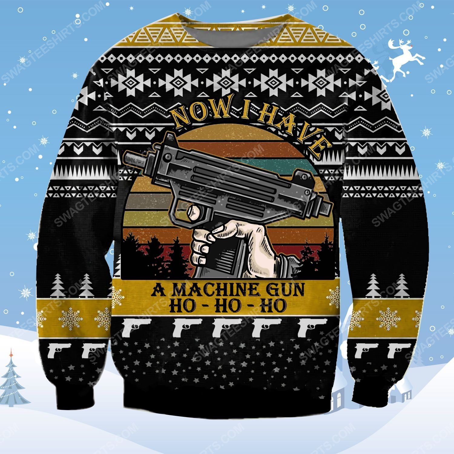 Die hard now i have a machine gun ho ho ho ugly christmas sweater - Copy (2)