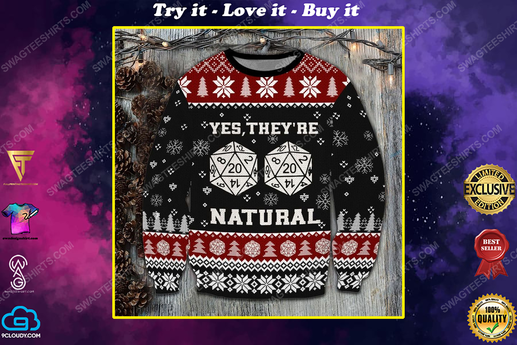 Dungeons and dragons they are natural ​ugly christmas sweater 1