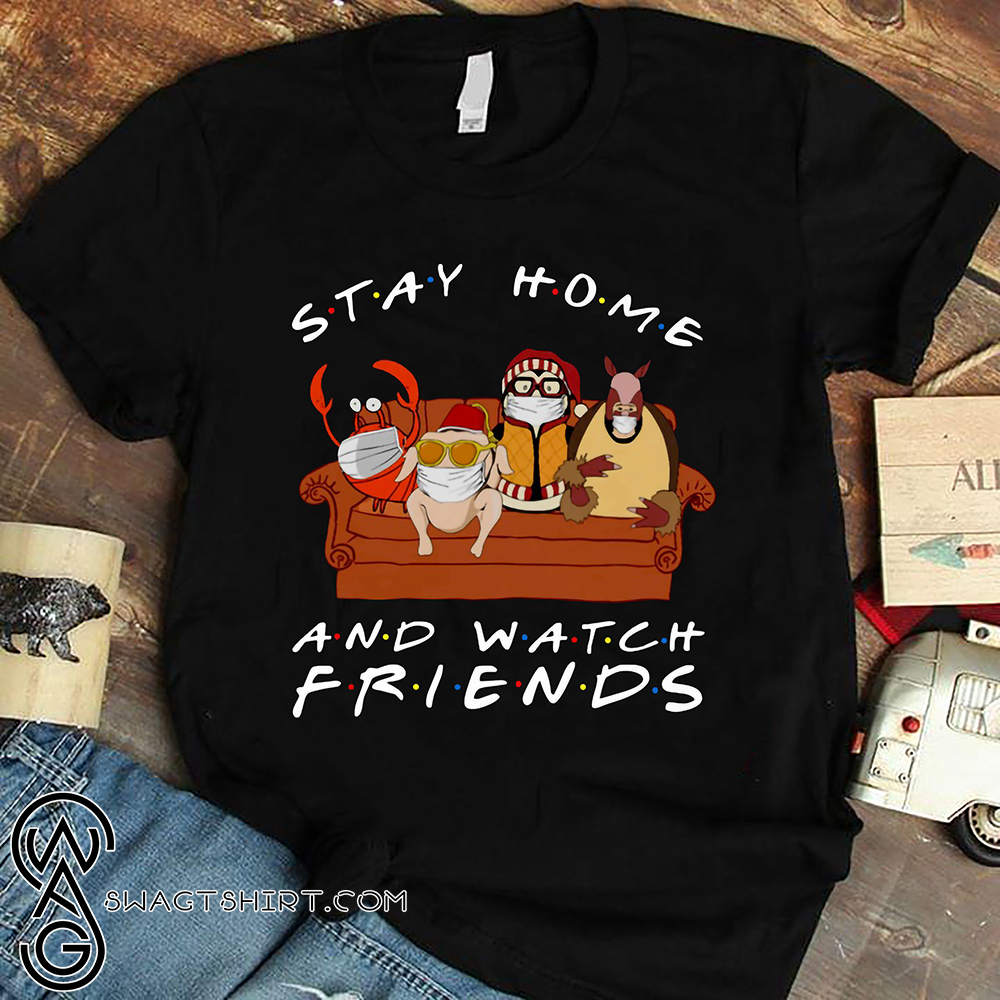 Hugsy penguin stay at home and watch friends shirt