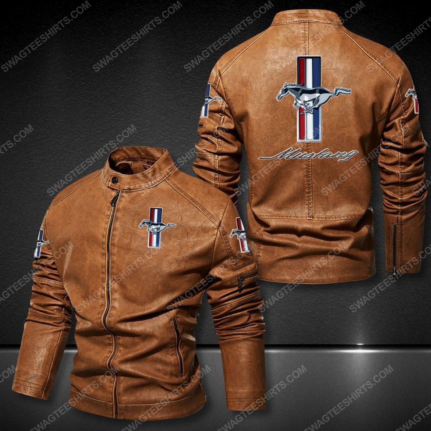 Ford mustang sports car leather jacket 2