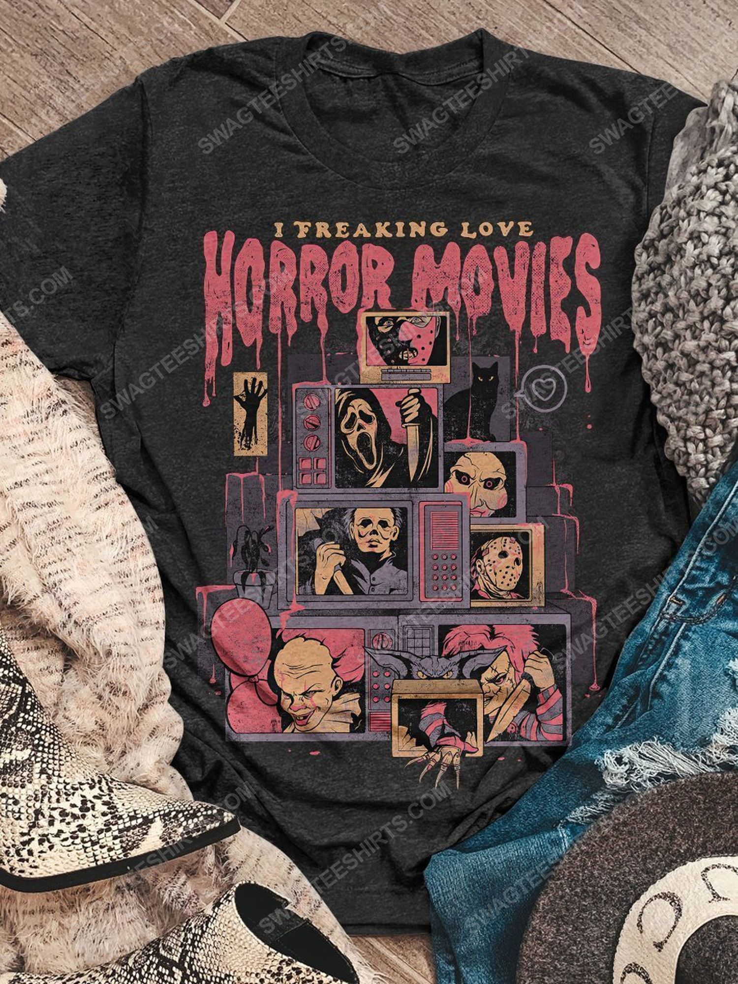 Halloween i freaking love horror movies vintage shirt 1 - Copy (2)
