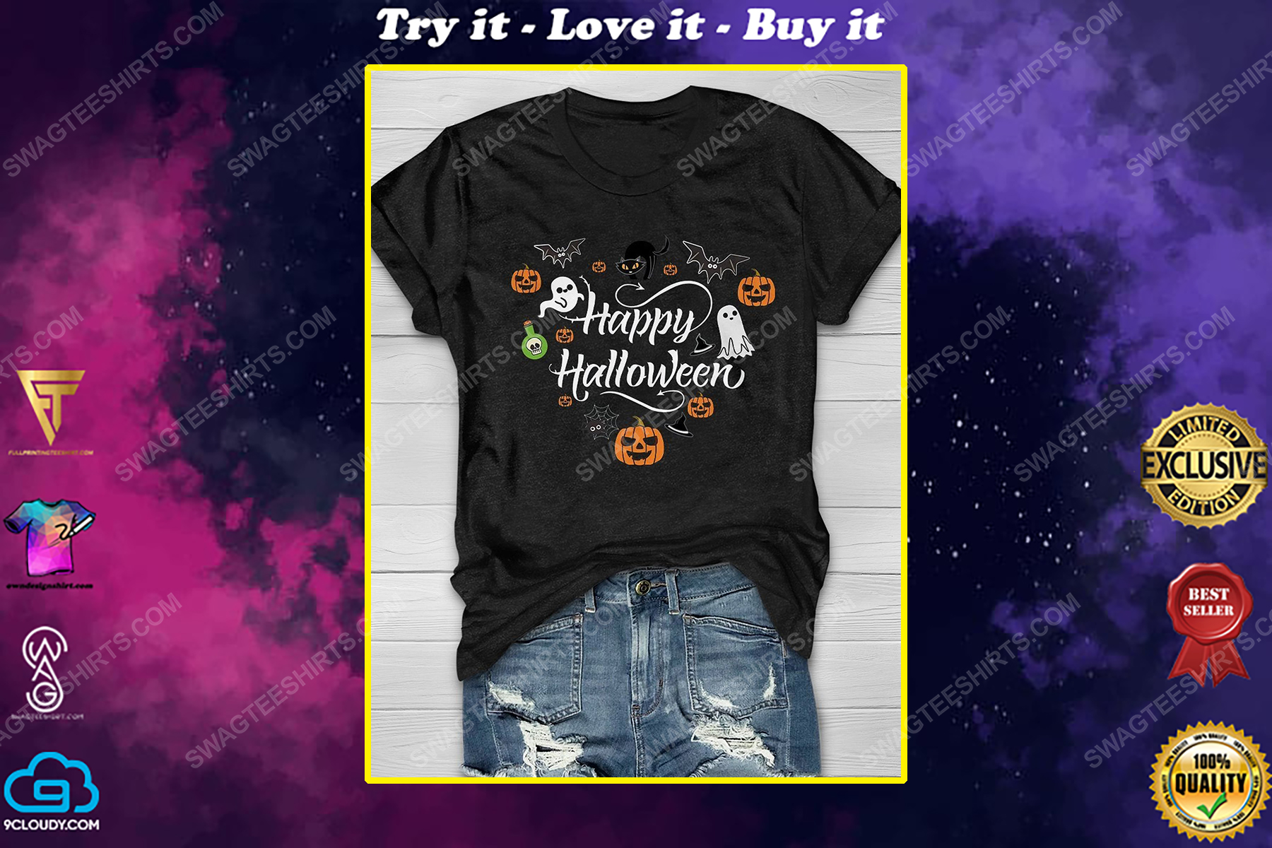 Happy halloween and little things doodle shirt