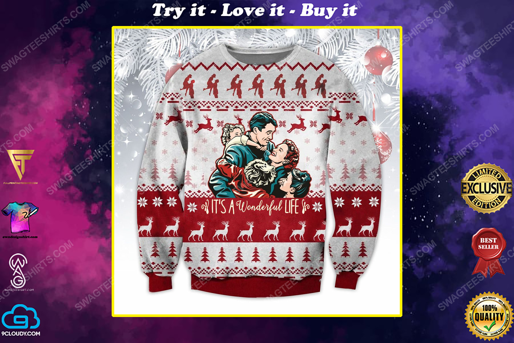 It's a wonderful life ugly christmas sweater 1