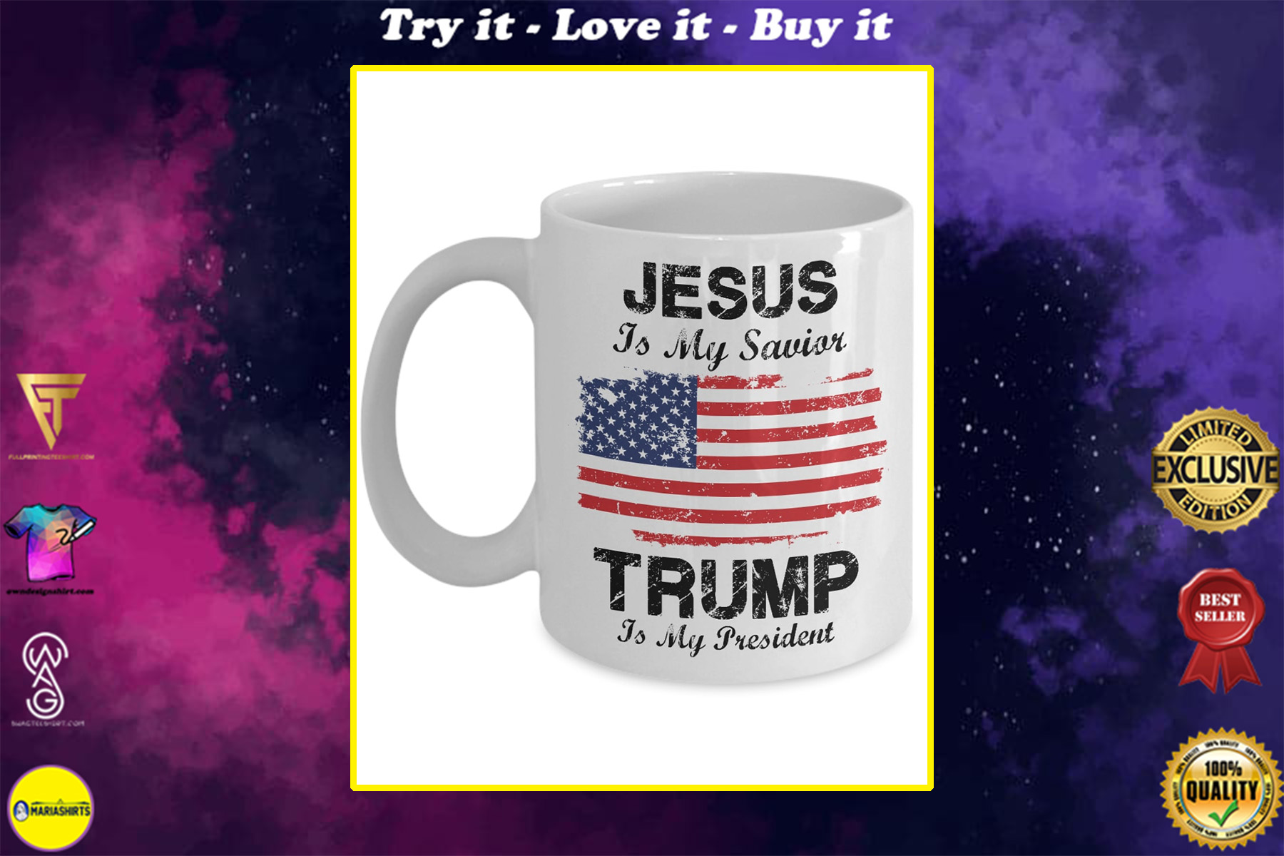 Jesus is my savior make america great again mug