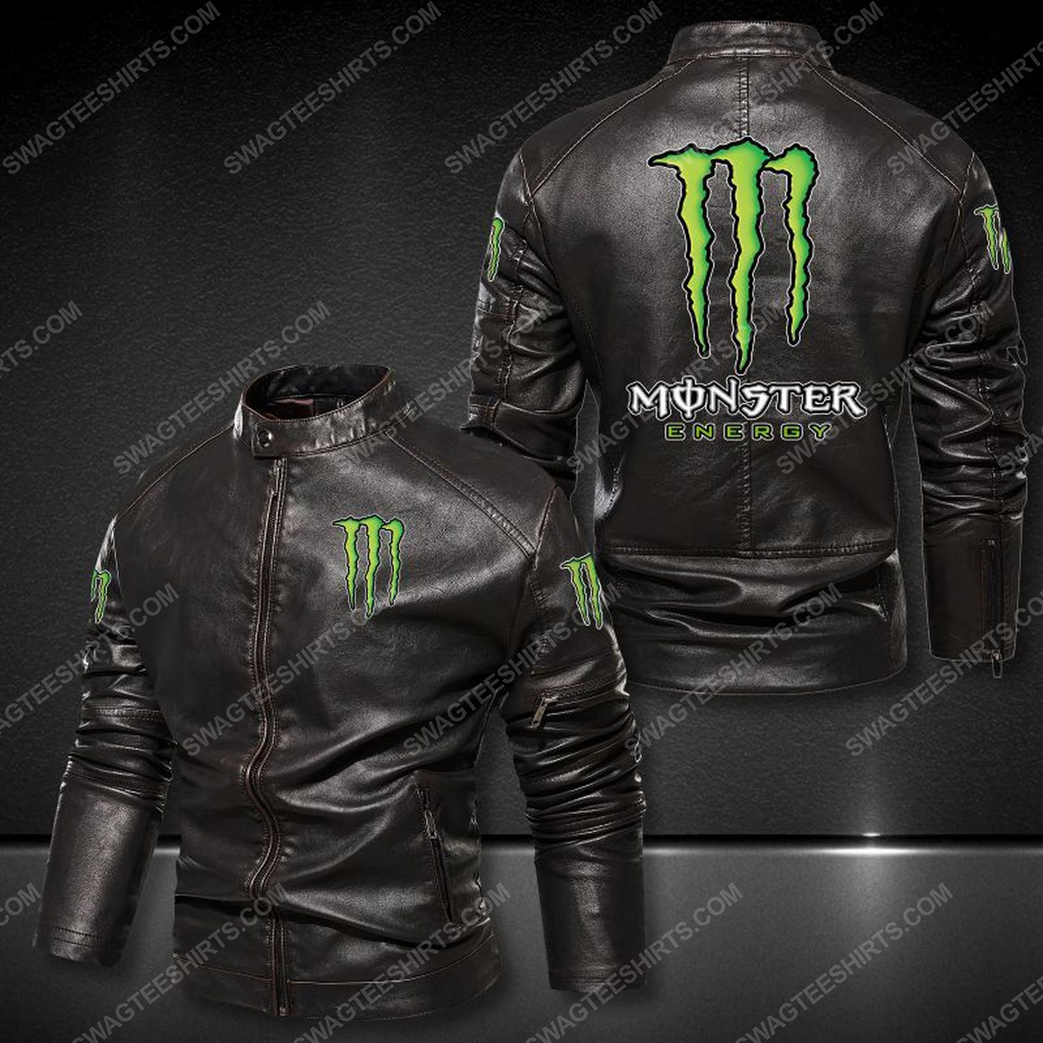 Monster energy drink leather jacket 1 - Copy