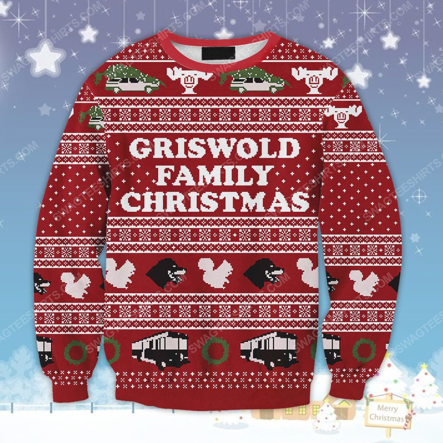 National lampoon's vacation griswold family ugly christmas sweater - Copy (2)