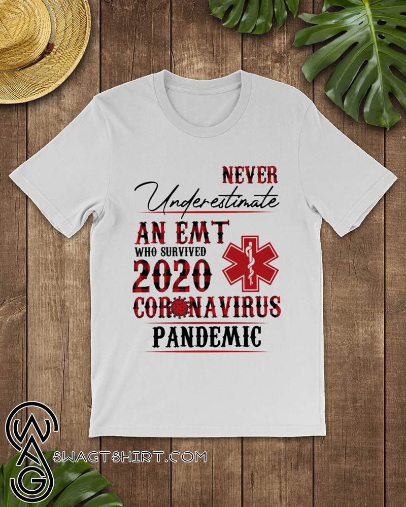 Never underestimate an emt who survived 2020 coronavirus pandemic shirt