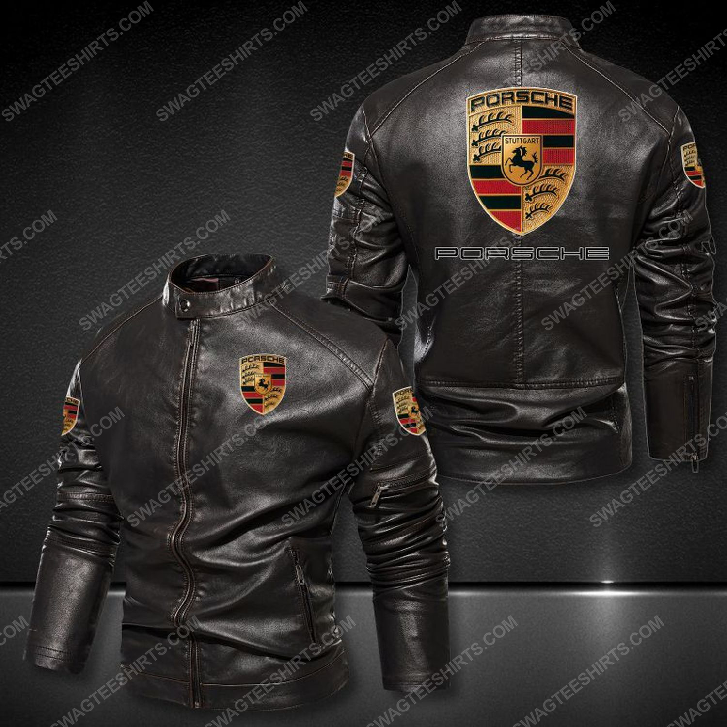 Porsche motorsport sports car leather jacket 1 - Copy