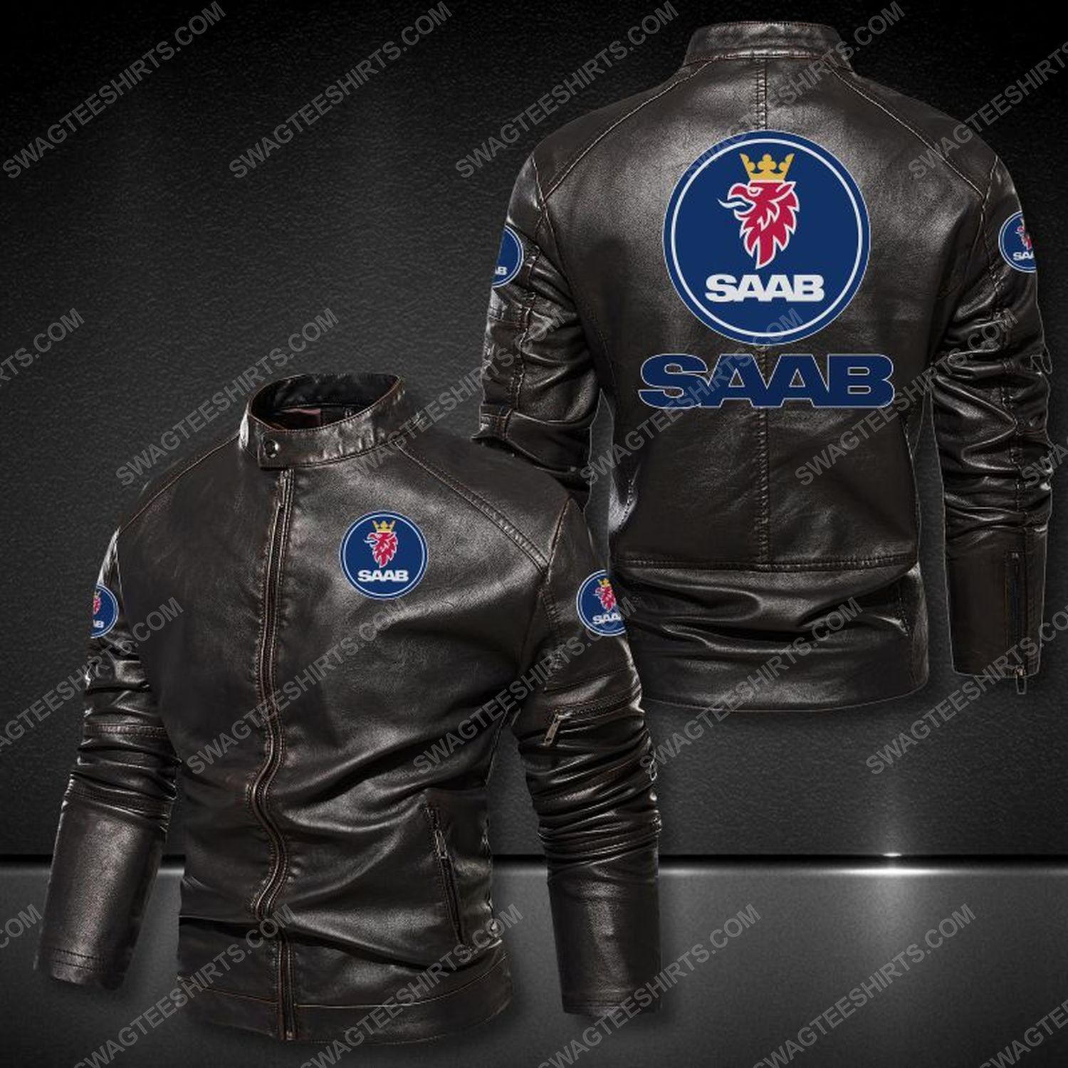 Saab automobile ab sports leather jacket 1 - Copy