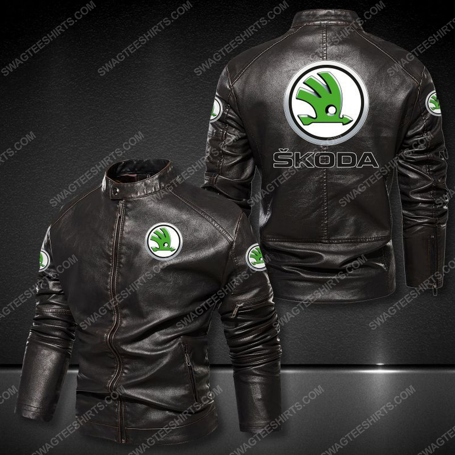 Skoda auto motorsport racing car leather jacket 1 - Copy