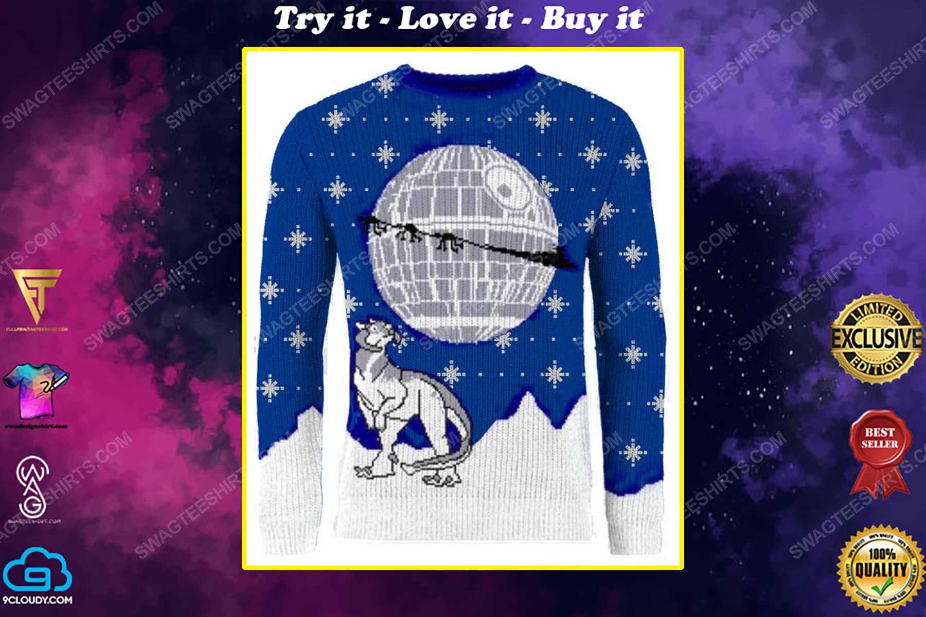 Star wars tauntaun tidings full print ugly christmas sweater