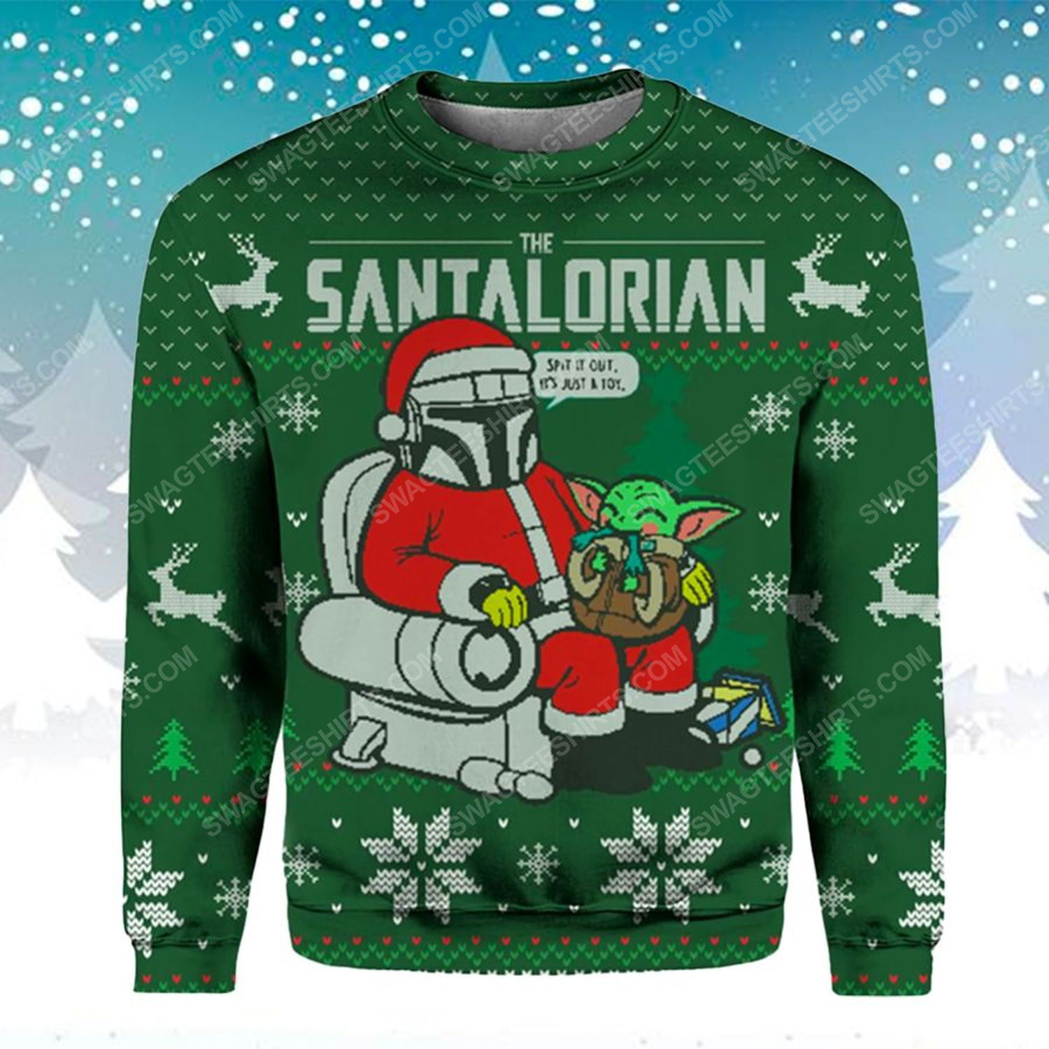 Star wars the santalorian ugly christmas sweater - Copy (2)