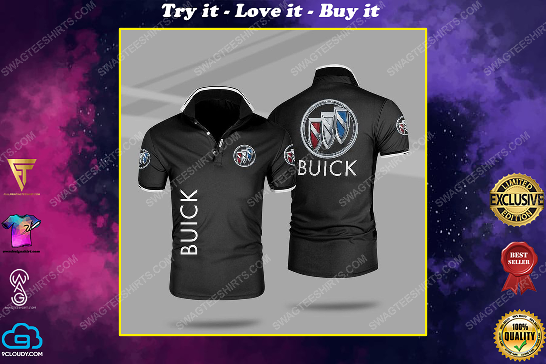 The buick car symbol all over print polo shirt