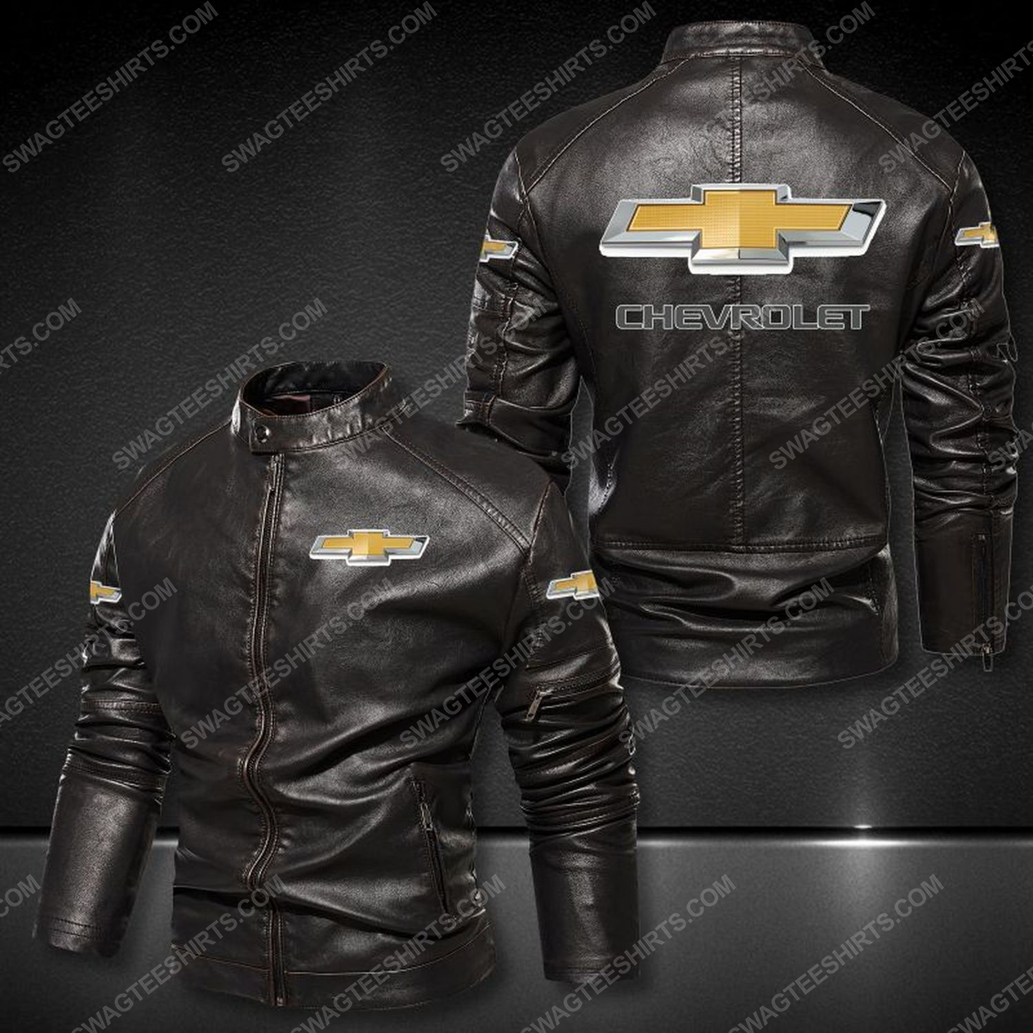 The chevrolet motor car company sports leather jacket 1 - Copy
