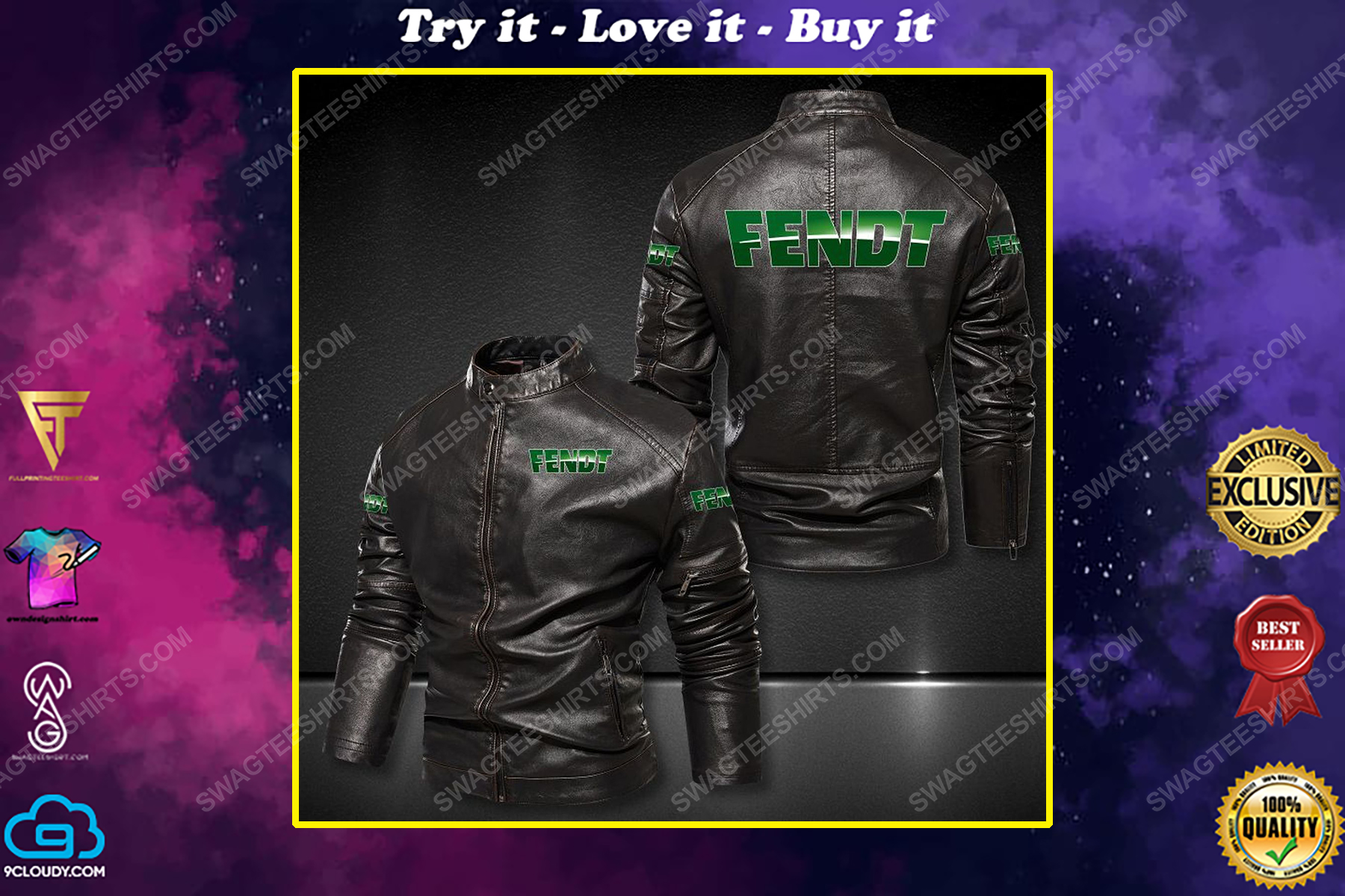 The fendt company sports leather jacket