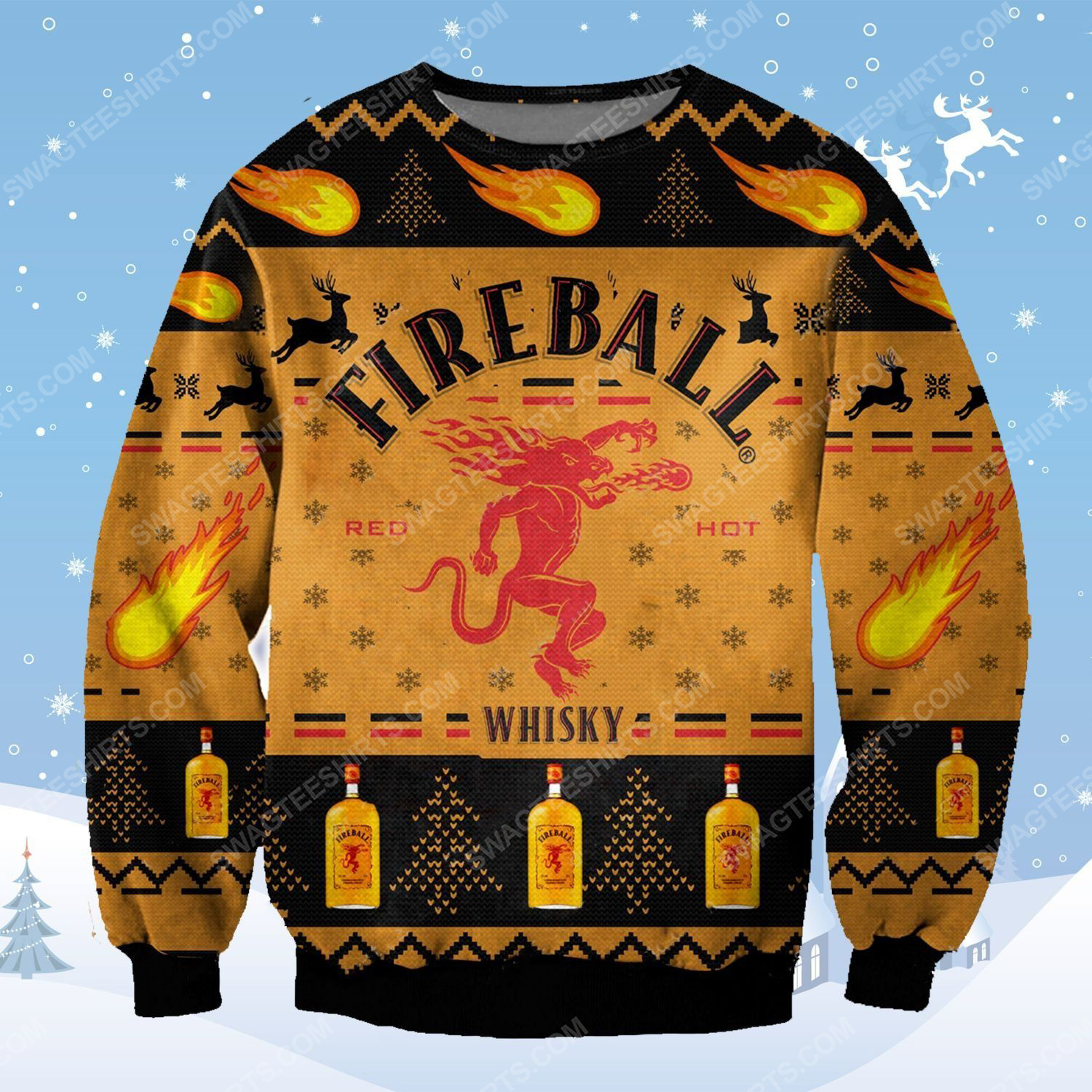 The fireball whisky ugly christmas sweater - Copy (2)