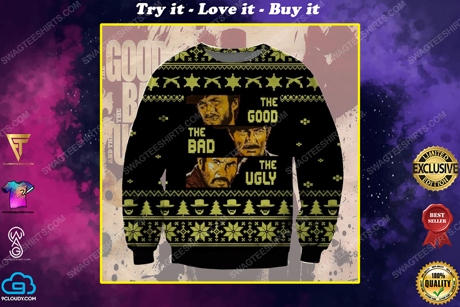 The good the bad and the ugly ​ugly christmas sweater 1