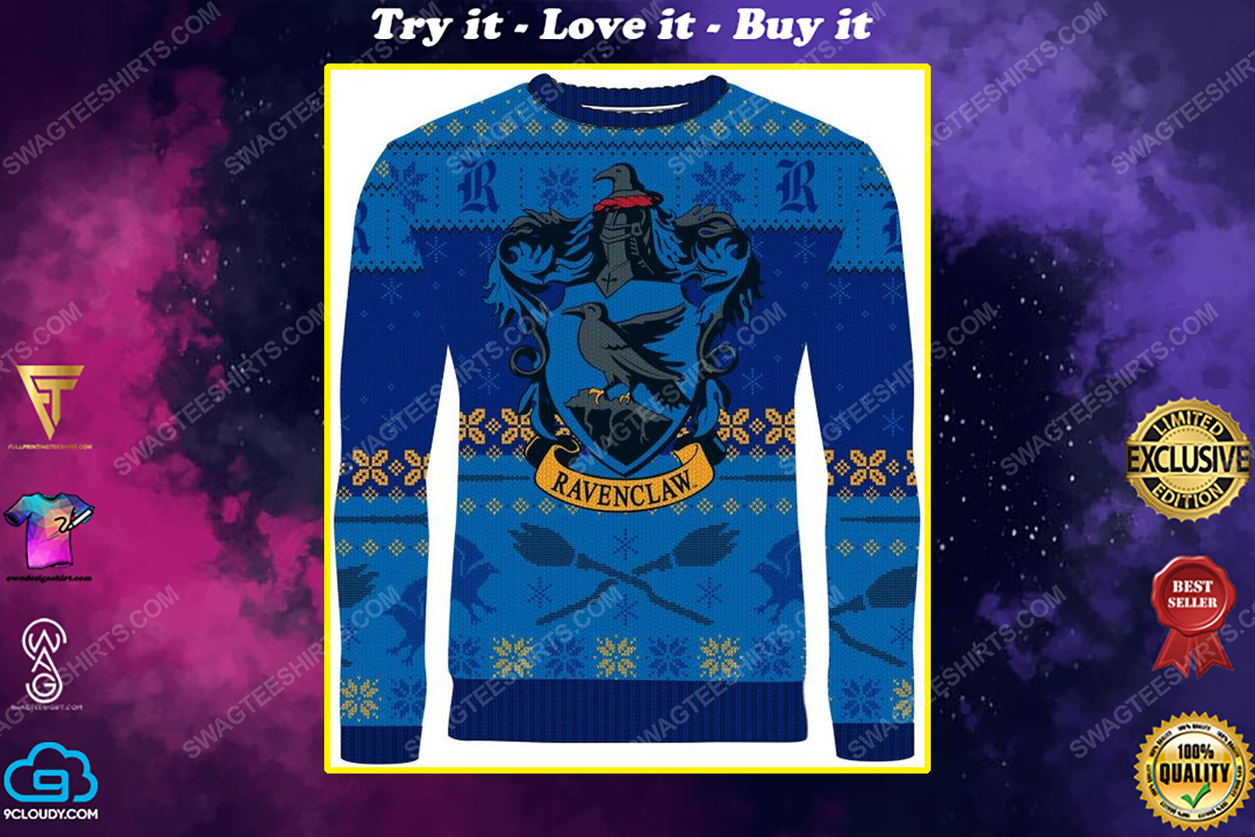 The ravenclaw harry potter full print ugly christmas sweater