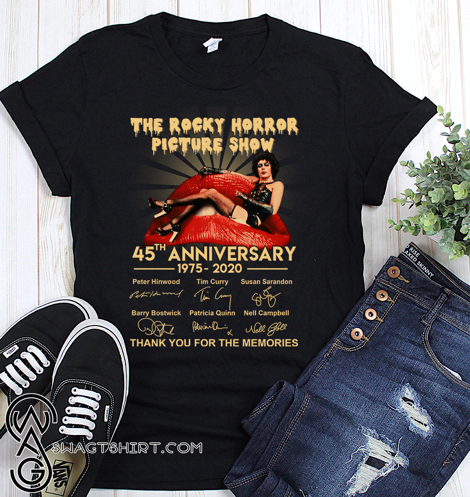 The rocky horror picture show 45th anniversary 1975-2020 signatures shirt