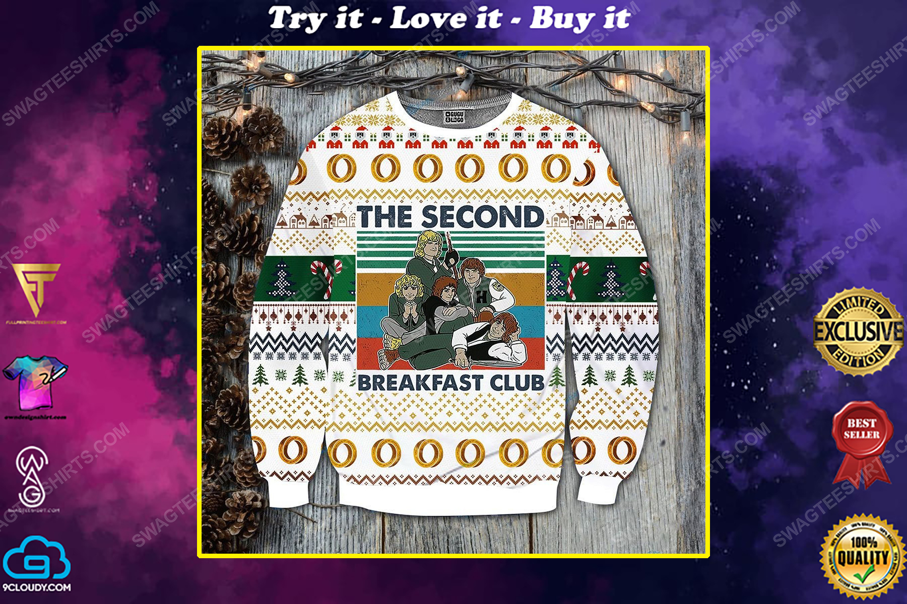 The second breakfast club ugly christmas sweater 1