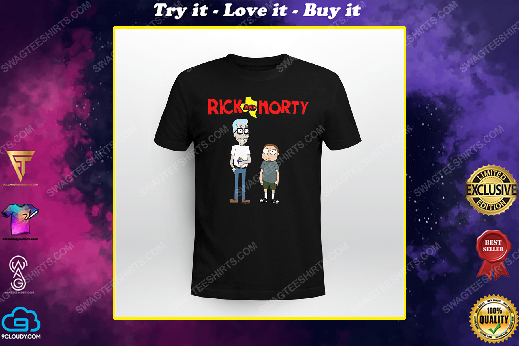 Tv show rick and morty and king of the hill shirt