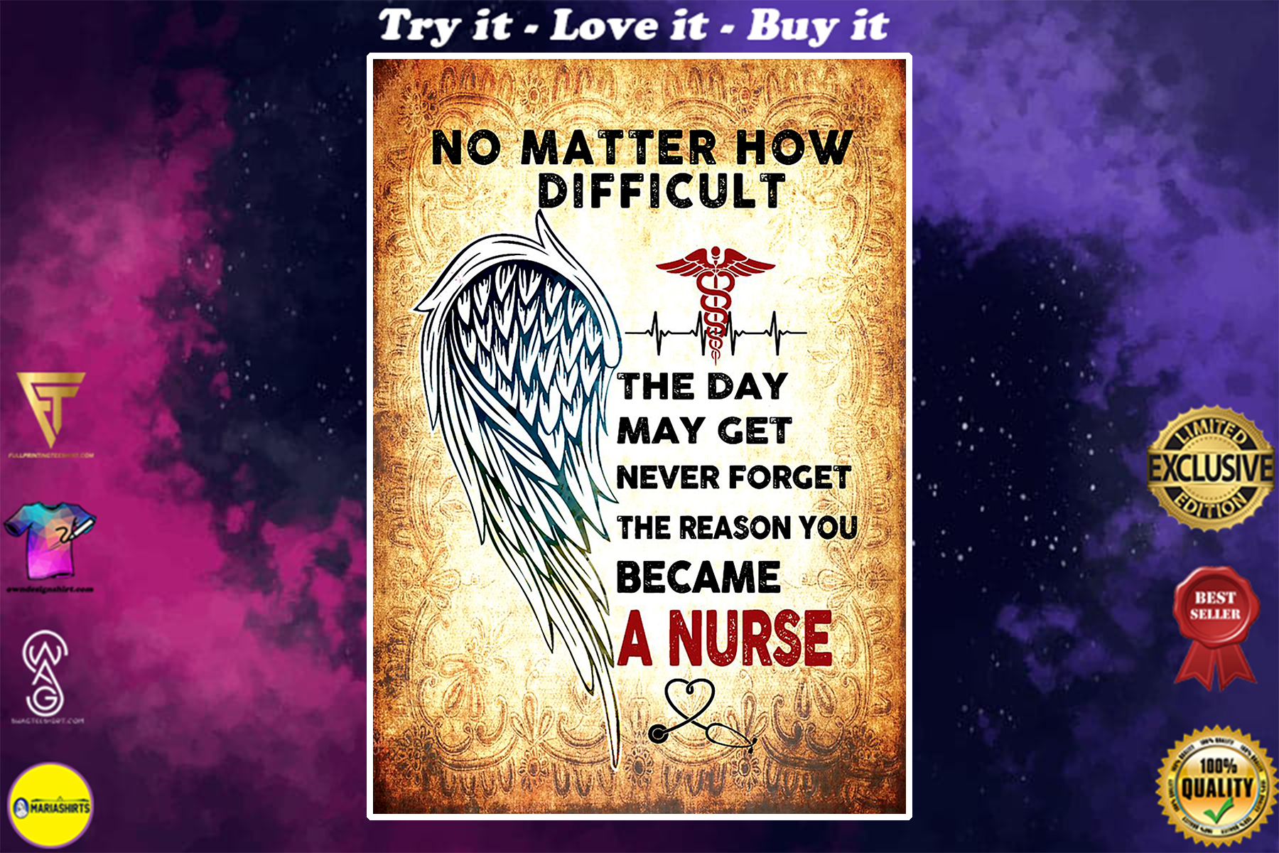 angels wings no matter how difficult the day may get never forget the reason you became a nurse poster