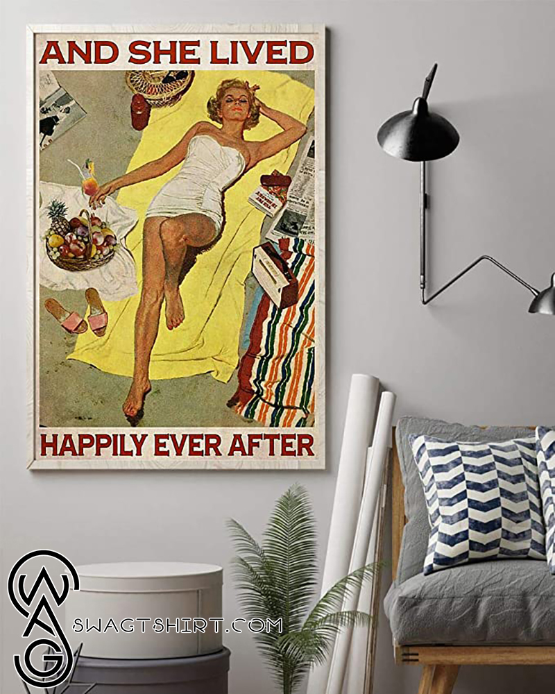 Sunbathing and she lived happily ever after poster