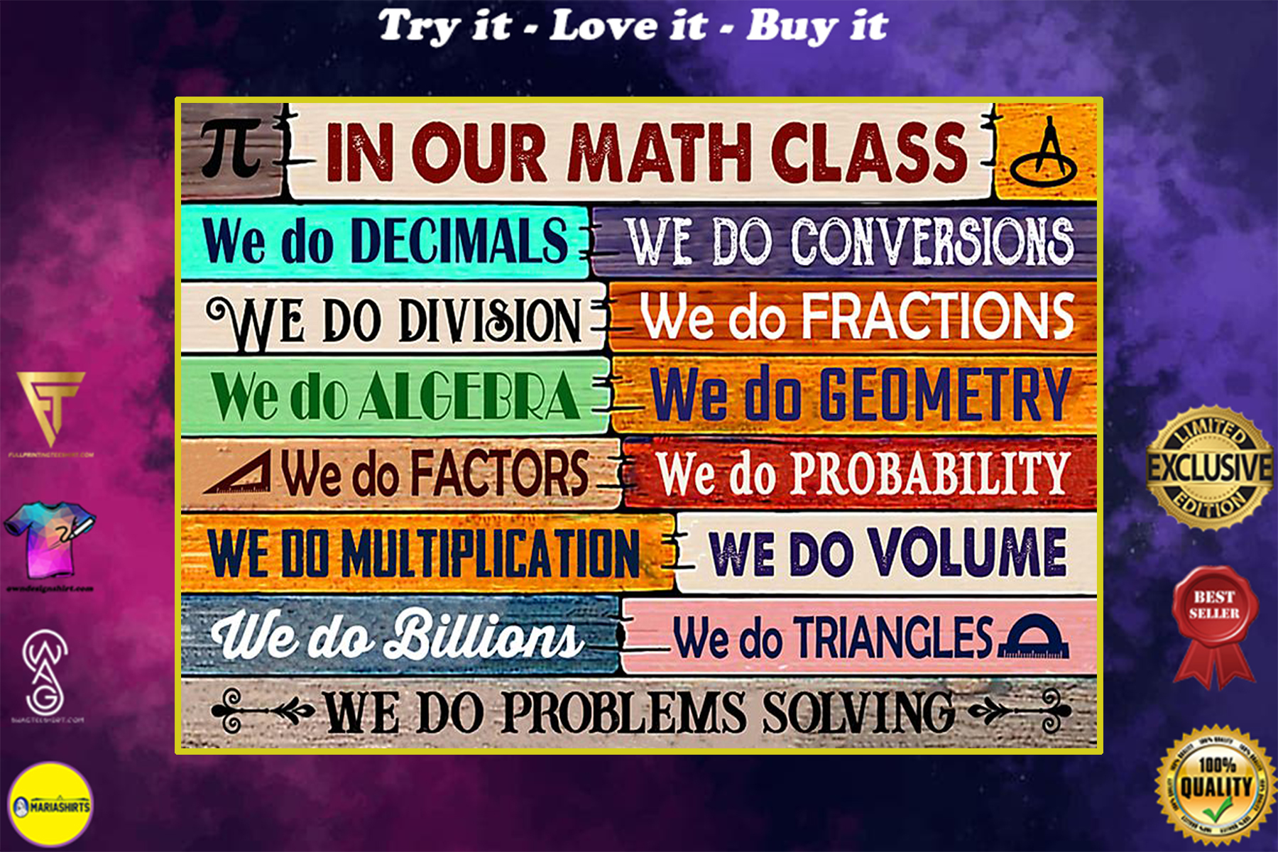 back to school in our math class poster