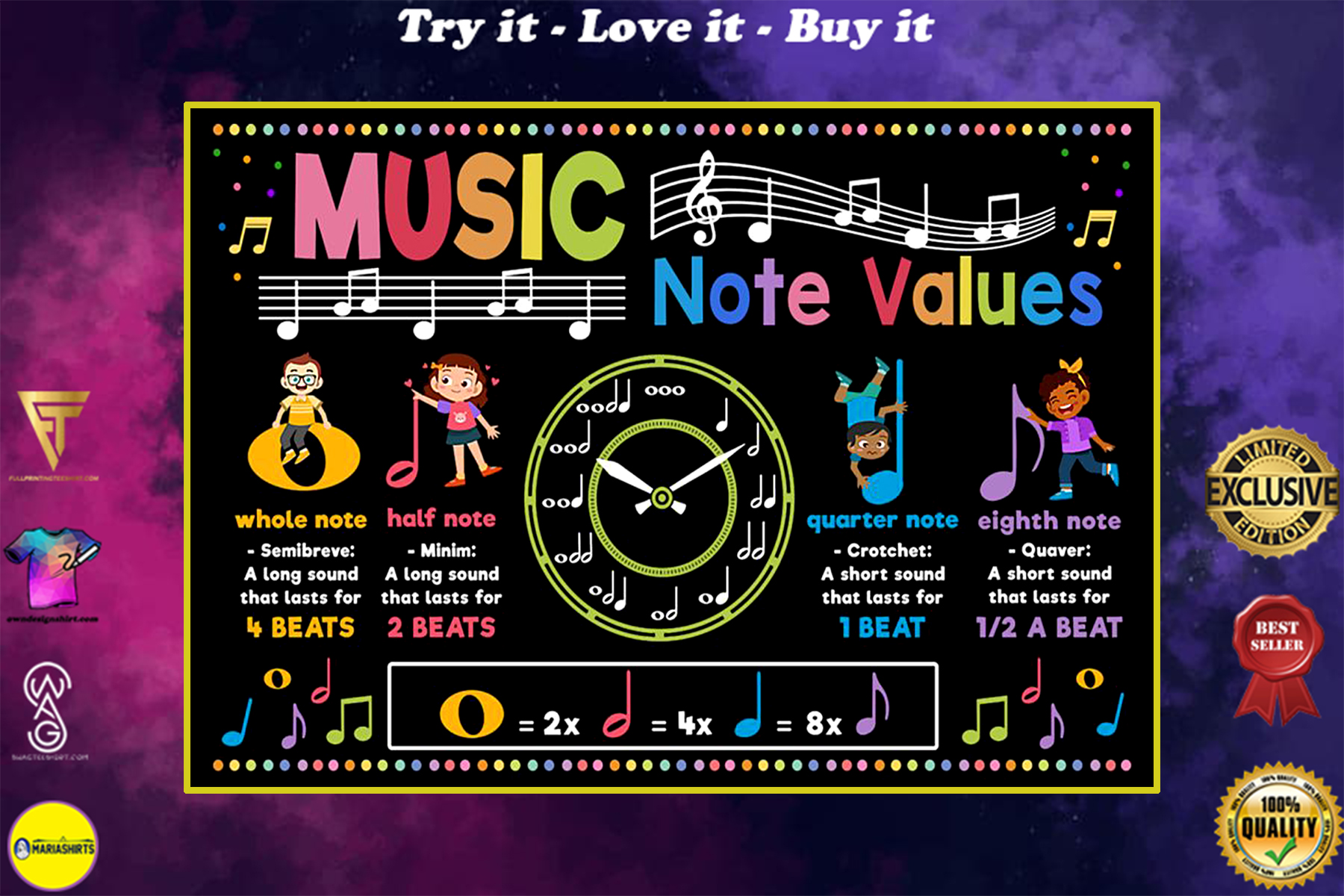 back to school music note values poster