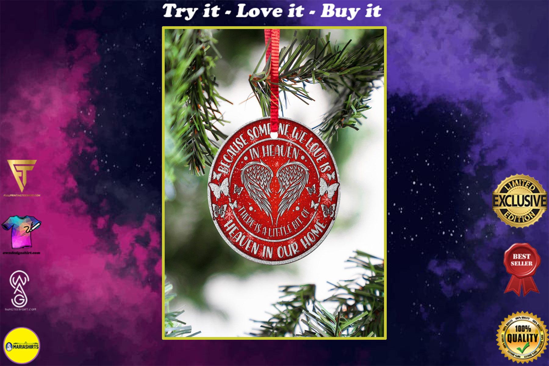 because someone we love is in heaven christmas ornament