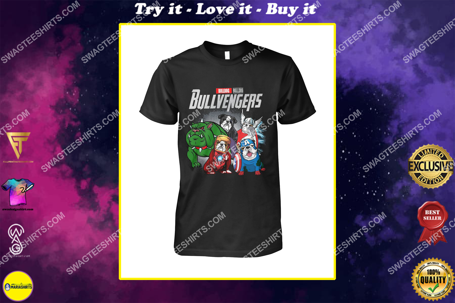 bull dog bullvengers marvel avengers dogs lover shirt