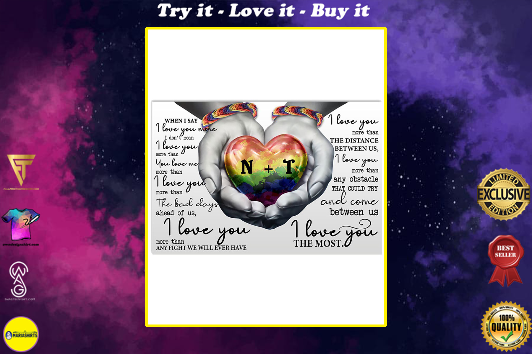 custom your name lgbt i love you the most poster
