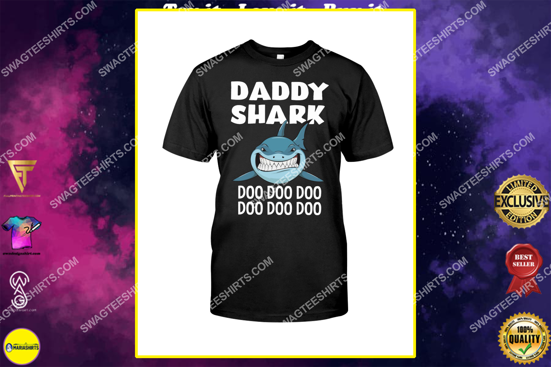 daddy shark doo doo doo fathers day shirt