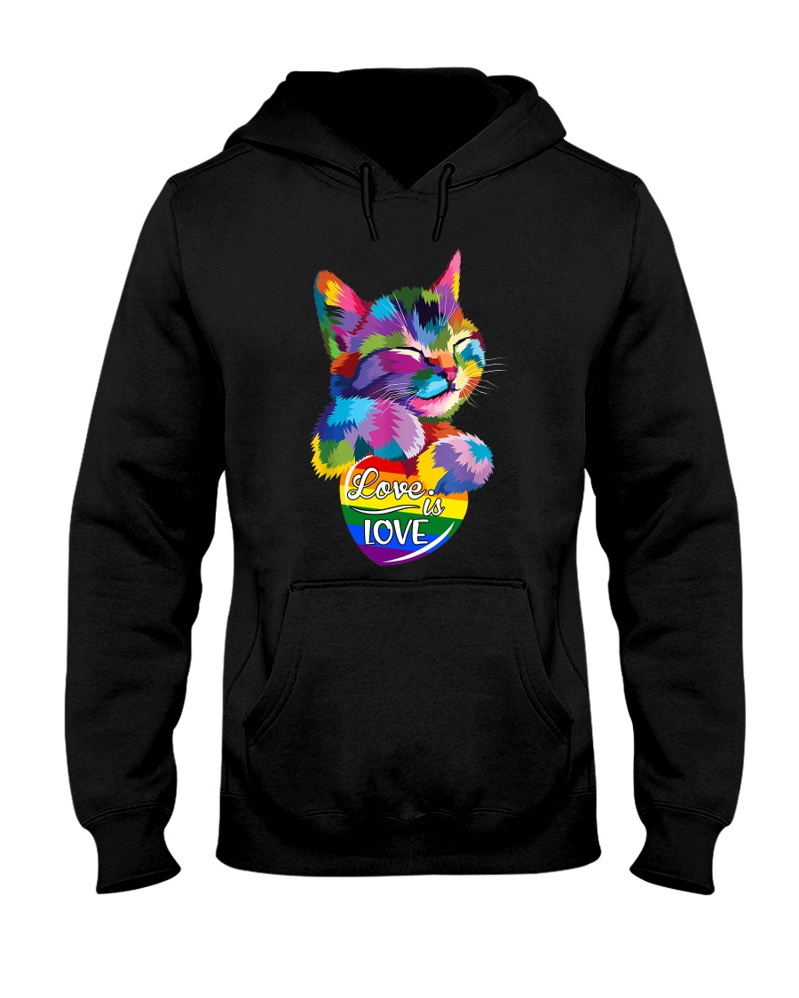 lgbt cat love is love hoodie