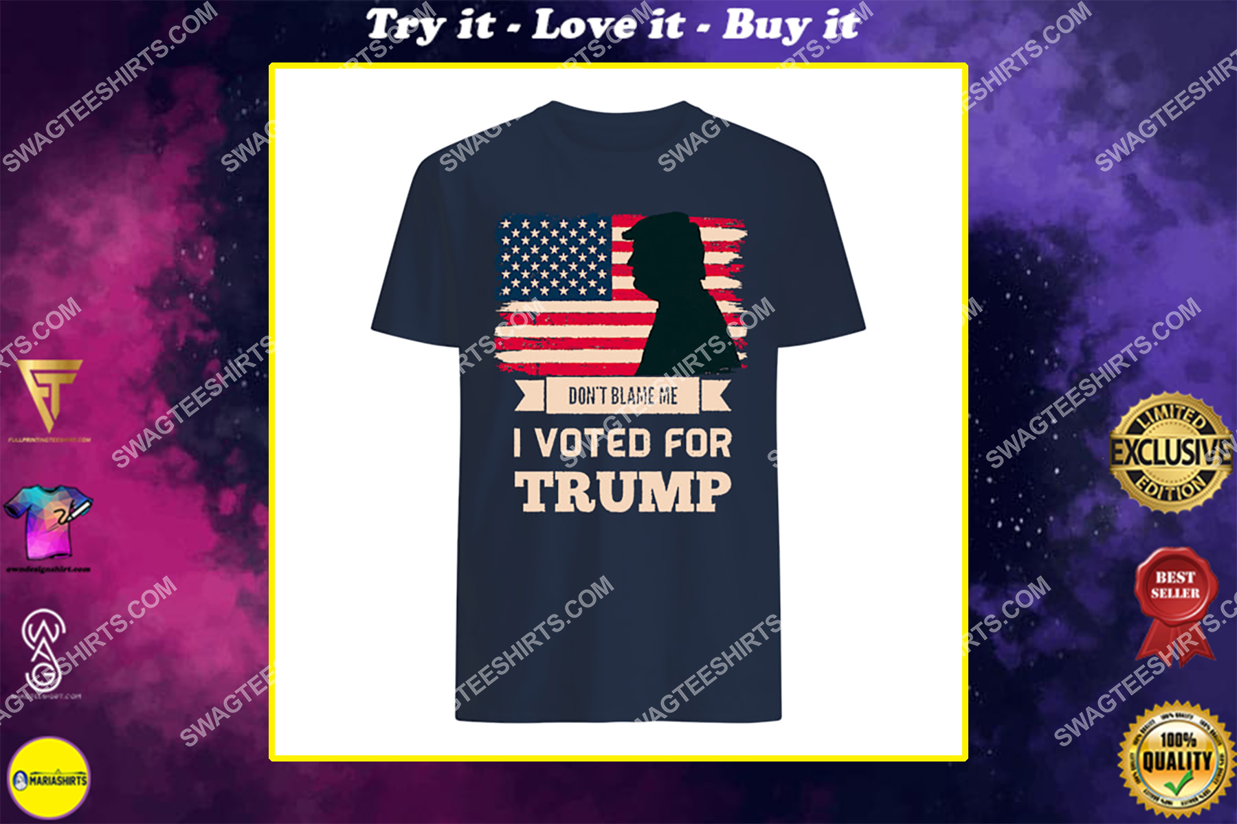 don't blame me i voted for trump usa flag distressed vintage politics shirt