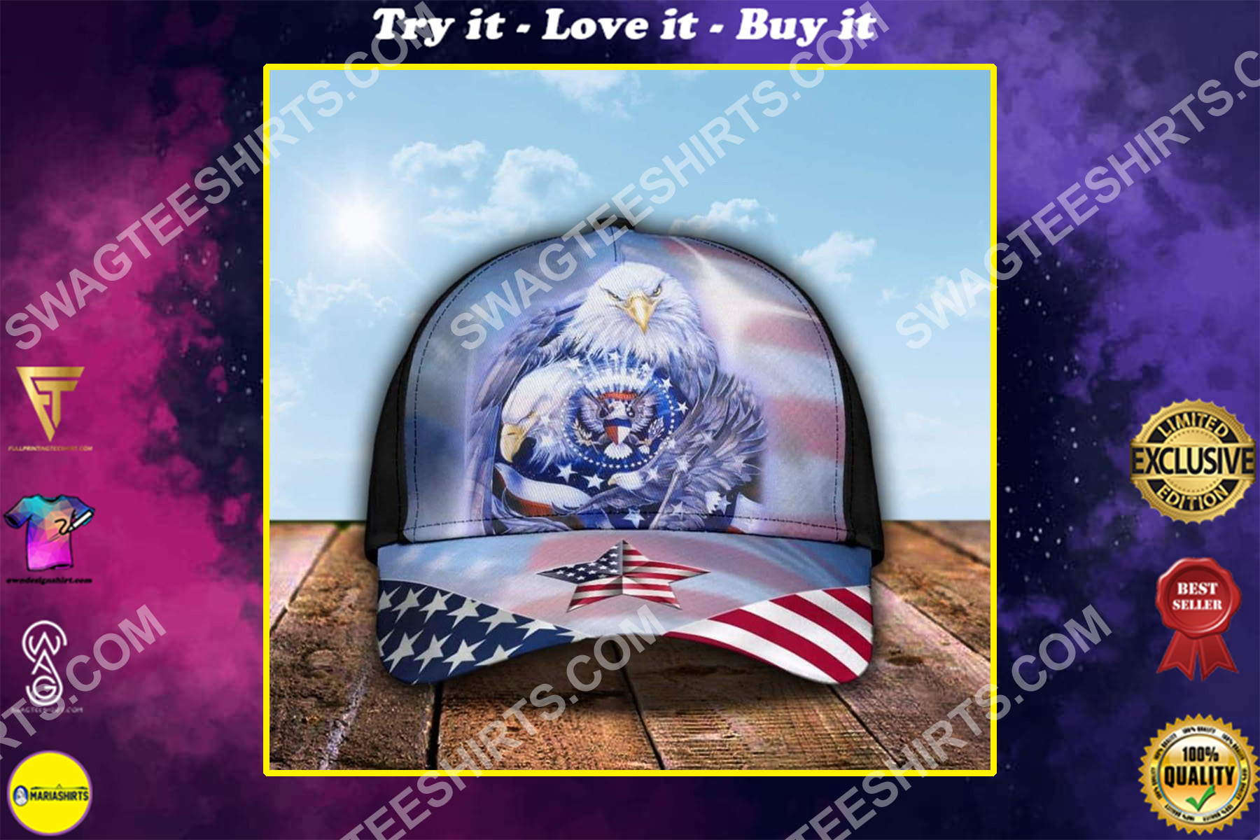 fourth of july american flag independence day all over printed classic cap