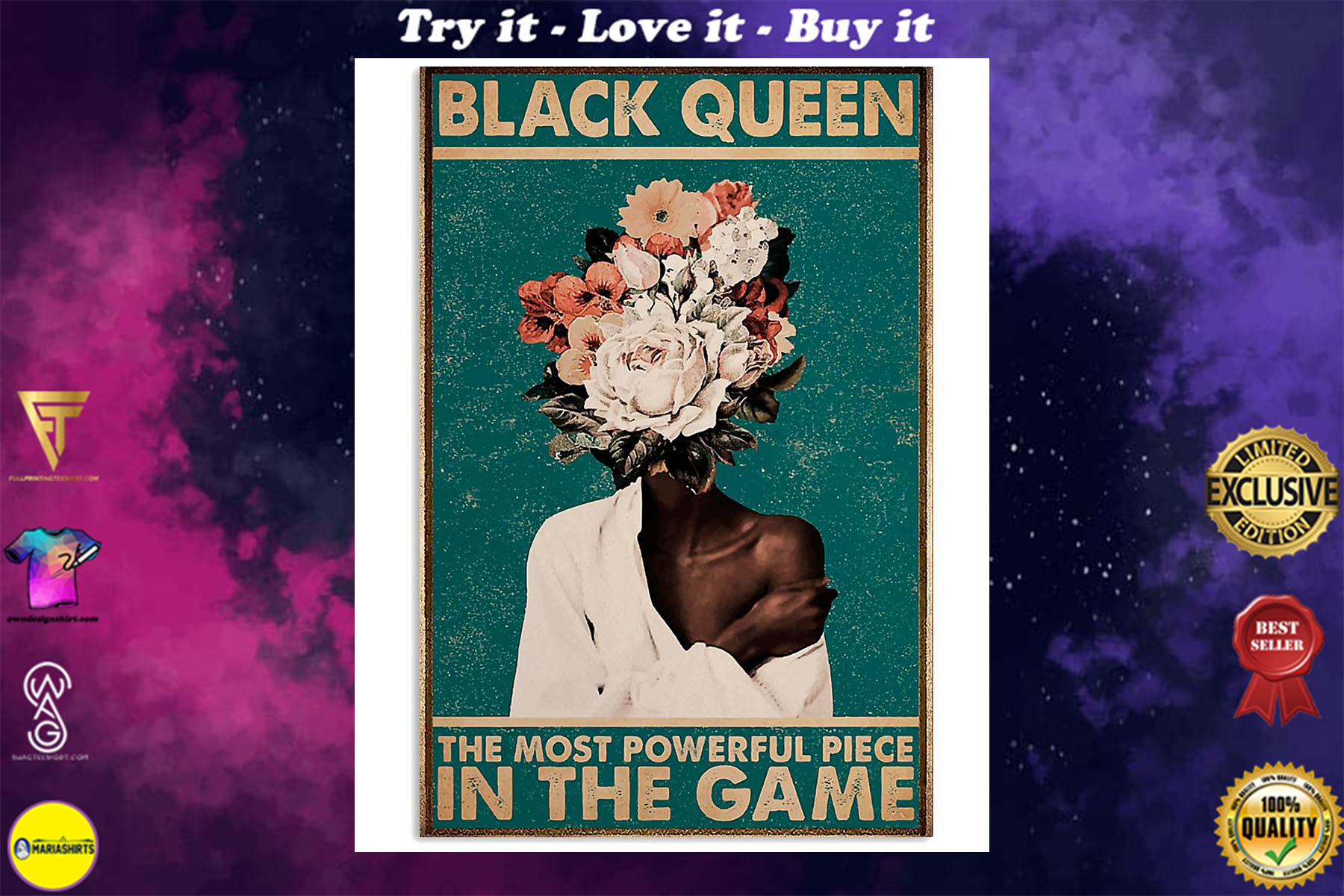 black queen the most powerful piece in the game retro poster
